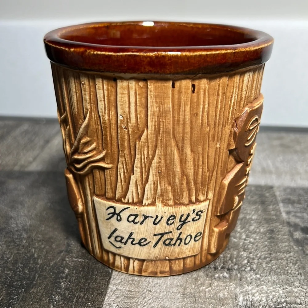 Vintage 1960's Harvey's Lake Tahoe Tiki Mug/Mai Tai Bucket!
